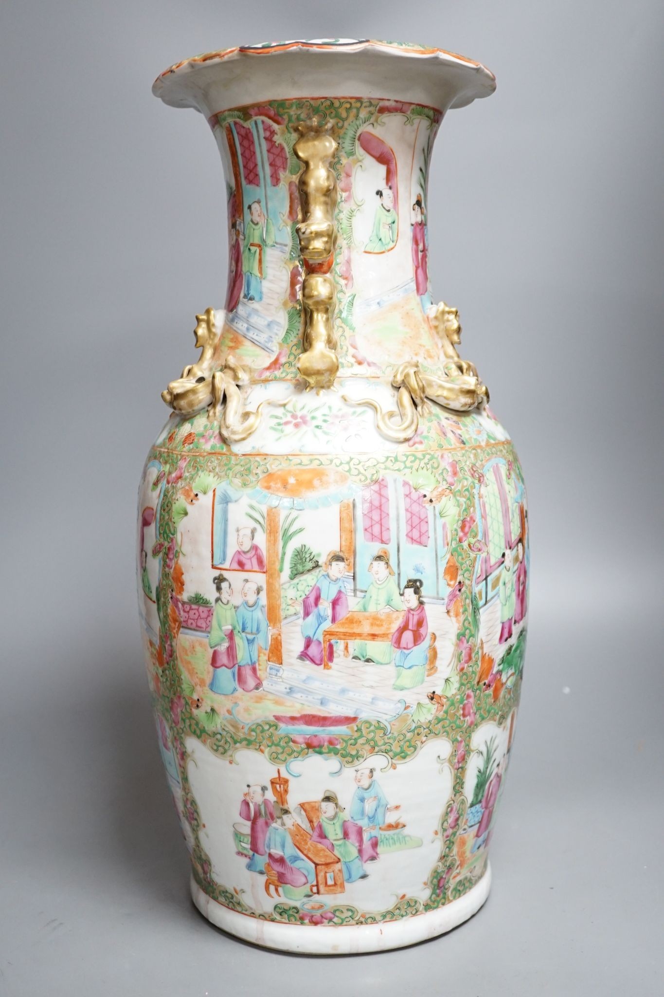 A Canton enamelled vase, 45cm